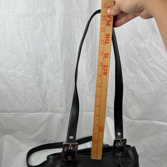 STONE &‎ CO Black Leather Shoulder Bag Purse Lined Good Condition - Picture 10 of 11